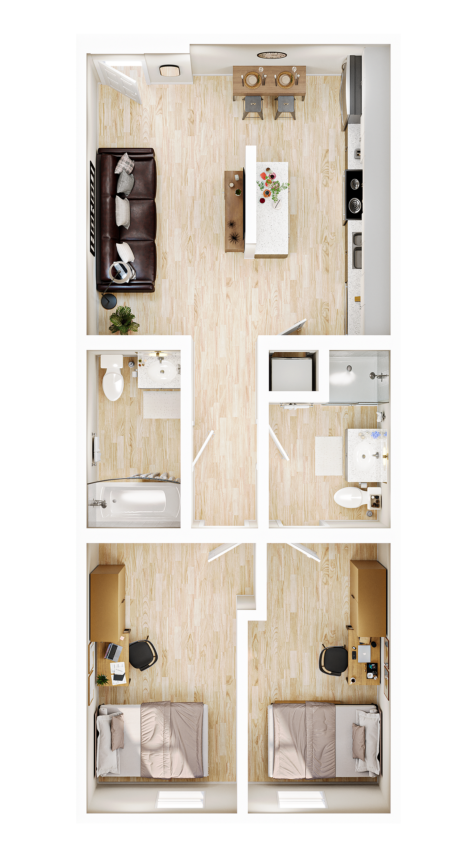 Elite 2BR/2BA – Classic – A floor plan