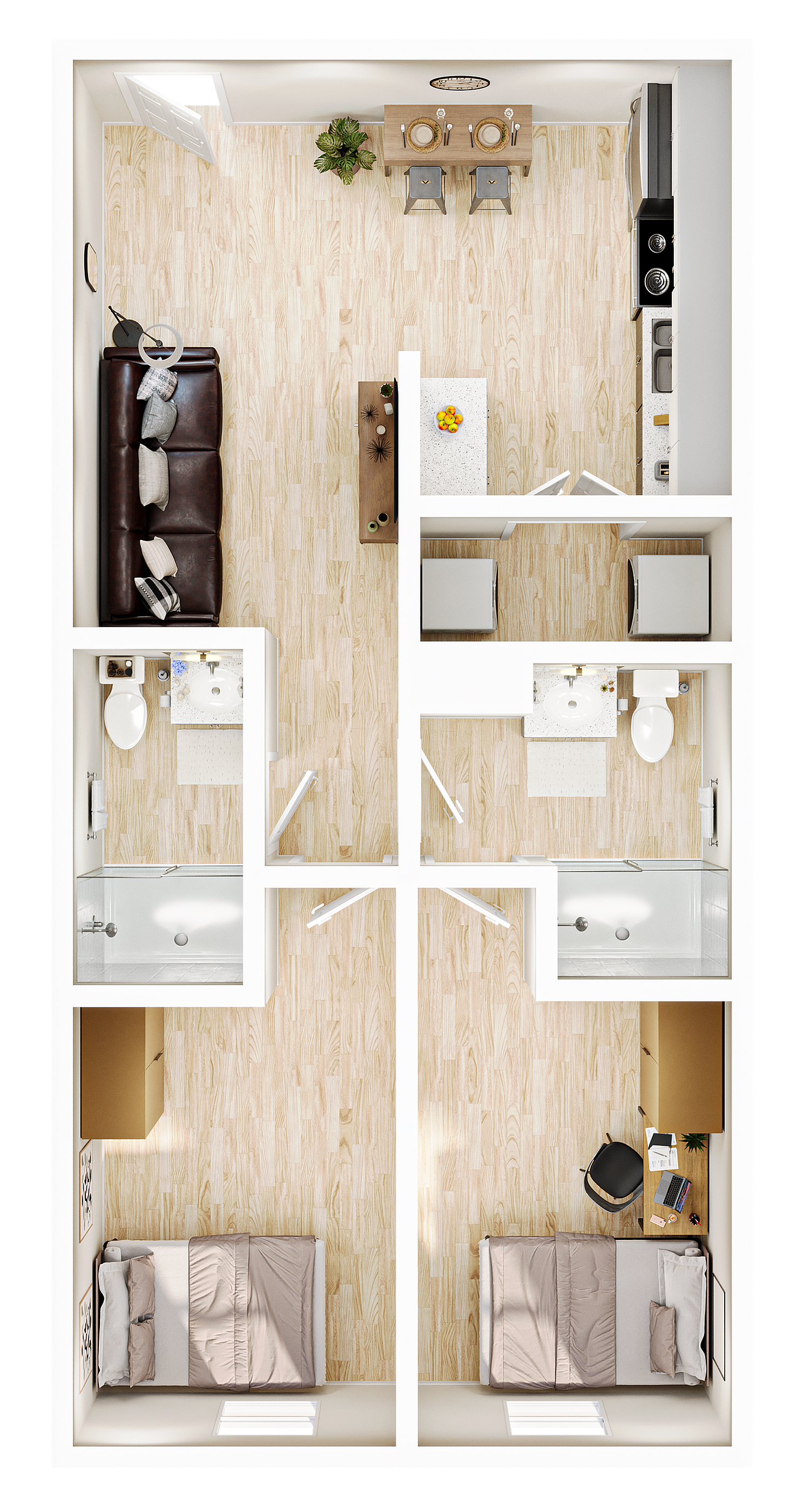 Elite 2BR/2BA – Deluxe floor plan